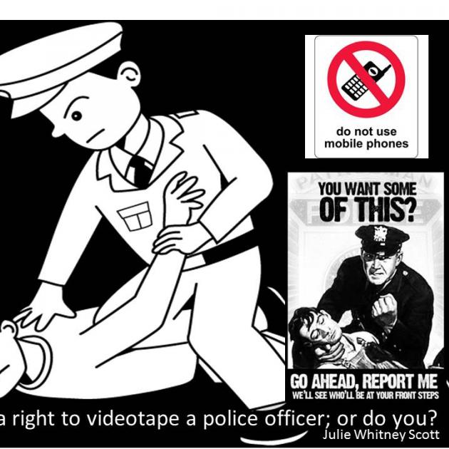 Cartoon of police holding man on ground