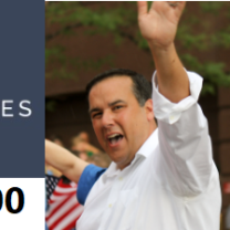 Ginther waving and MI Homes logo