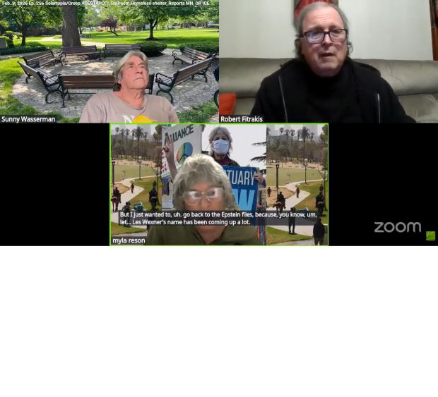 Zoom Video capture, Robert Fitrakis with Harvey Wasserman and Myla Reson