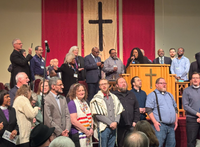 Clergy posing in a church