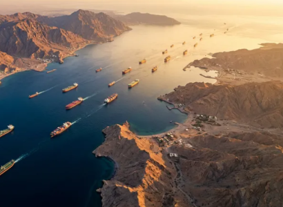 Ships going through Strait