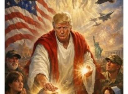 Trump image as Jesus