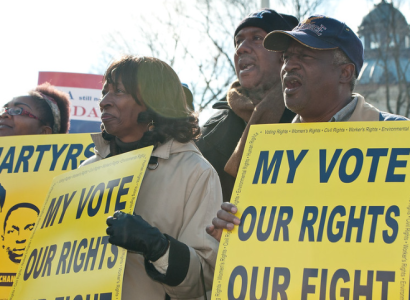 People protesting for voting rights