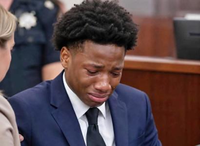 Young black man in court