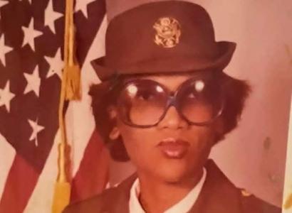 Black woman in military uniform
