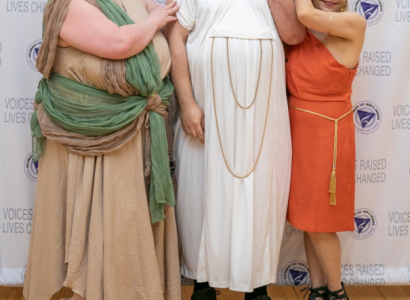 Singers posing in togas
