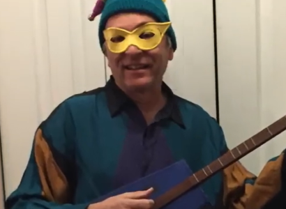 Dave dressed as a troubador