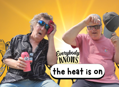 Bob and Dan being hot in the sun