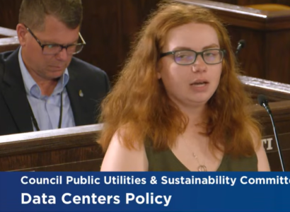 Woman speaking at podium