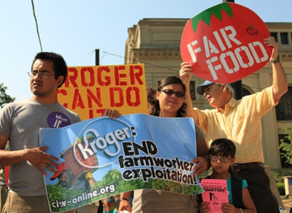 People protesting Korger