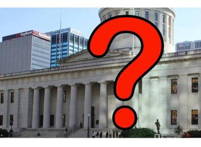 Statehouse with question mark