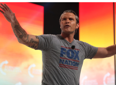Pete Hegseth with lots of tattoos