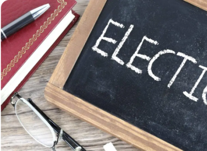 Election in chalk in chalkboard