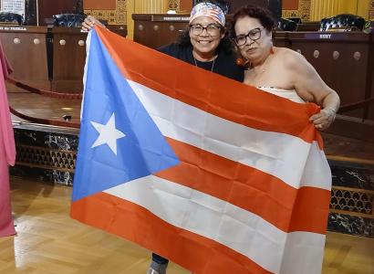 Esther and Ohio flag