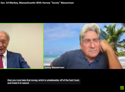 Sen. Ed Markey and Sunny Wasserman in Zoom