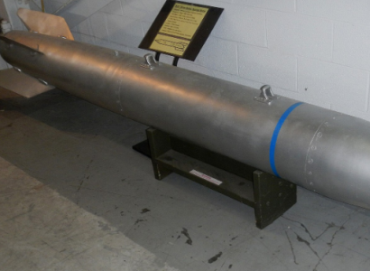 B61 nuclear bomb casing, MAPS Air Museum, North Canton, Ohio.