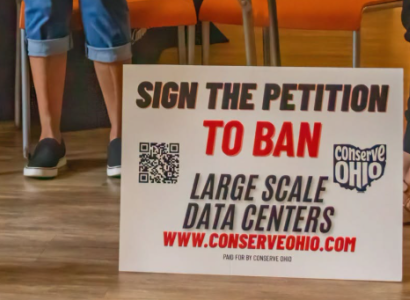Sign against data centers
