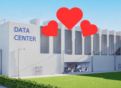 Data center with hearts