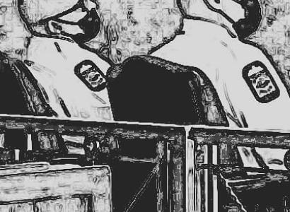 Drawing of cops at the trial