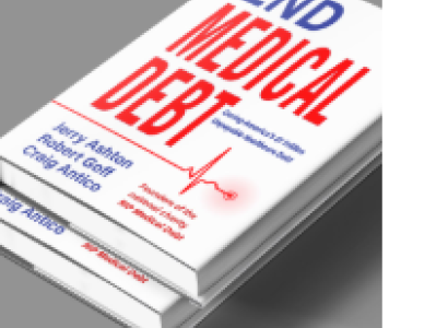 White book with words End Medical Debt