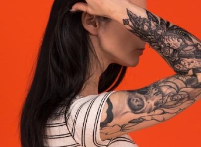 Girl with lots of tatoos