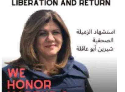 Poster honoring the fallen journalist