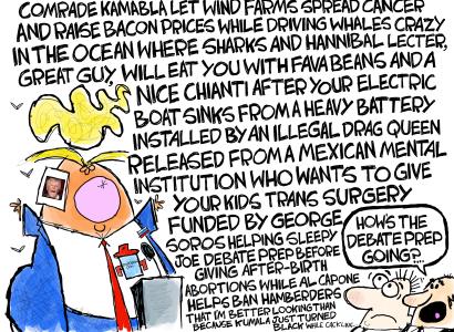 Comic about Trump's debate prep