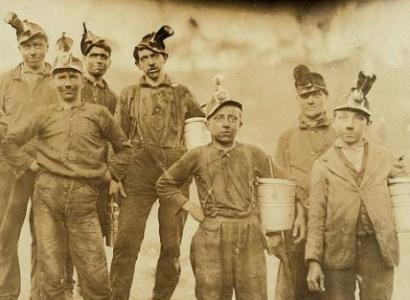 Very old photo of coal miners
