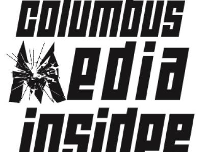 Words Columbus Media Insider with the M looking like broken glass