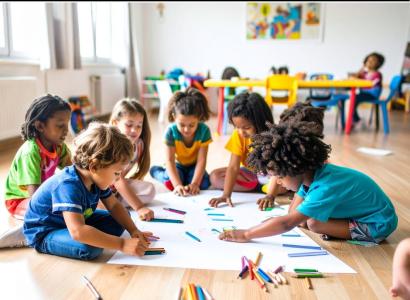 Kids at daycare center