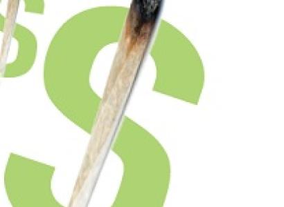 Green dollar sign with joint being he vertical sign through the S