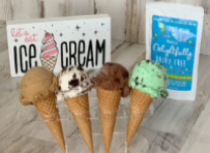 Four ice cream cones 
