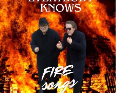 Bob and Dan walking away from a fire