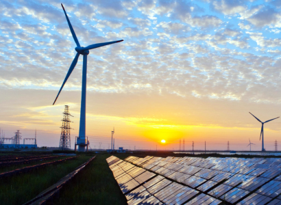 Wind turbine and solar panels