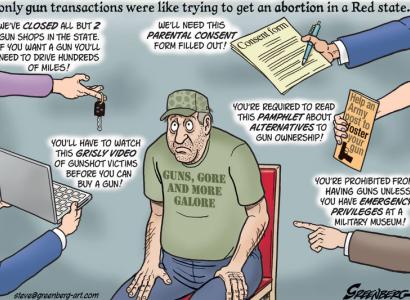 Comic about abortion rules applied to gun ownership