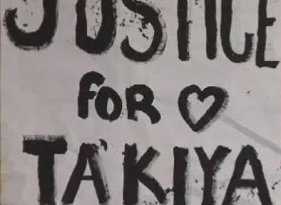 Justice for Takiya sign