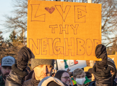 Love thy neighbor sign