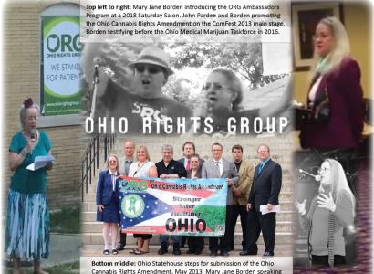 Collage of pictures from Mary Jane's activism