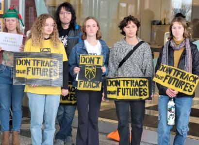 People protesting fracking