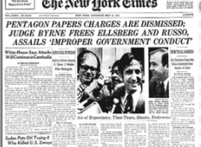 New York Times with headline about Pentagon Papers