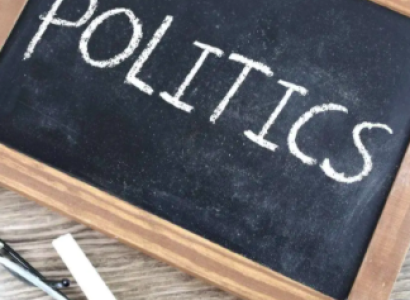 Politics written on a chalkboard