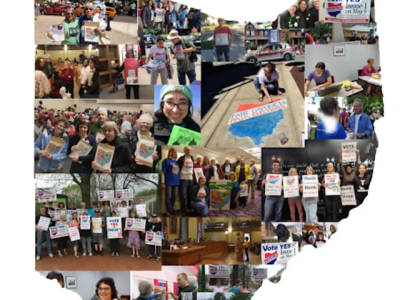 Map of Ohio with photos all over it