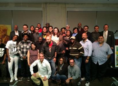 People of color posing as group 