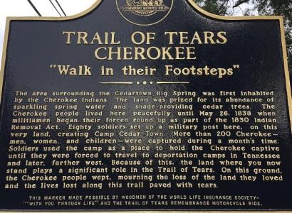 Trail of tears sign
