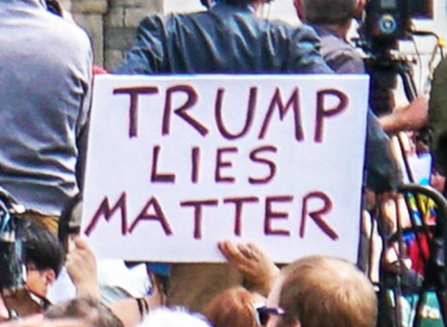 Sign saying Trump Lies Matter