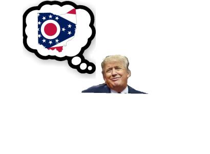 Trump with Ohio flag