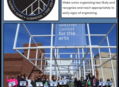 Wexner Center, workers, the WWU logo