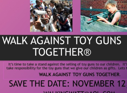 Poster about walk against toy guns