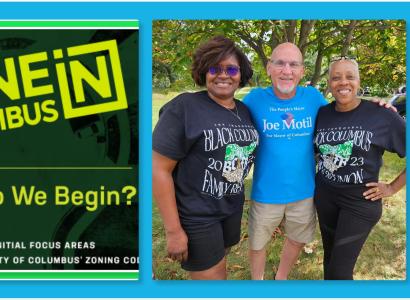 Zone in logo and Joe Motil with friends