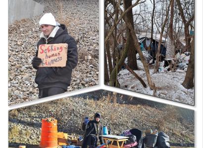 Homeless people out in the cold